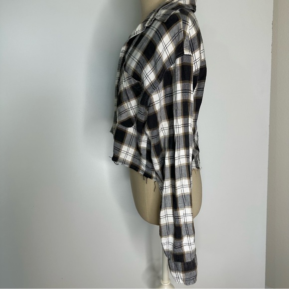 Riley 1880 Vintage Cropped Flannel CROPPED SELF PATCHED IN brown - Picture 3 of 16